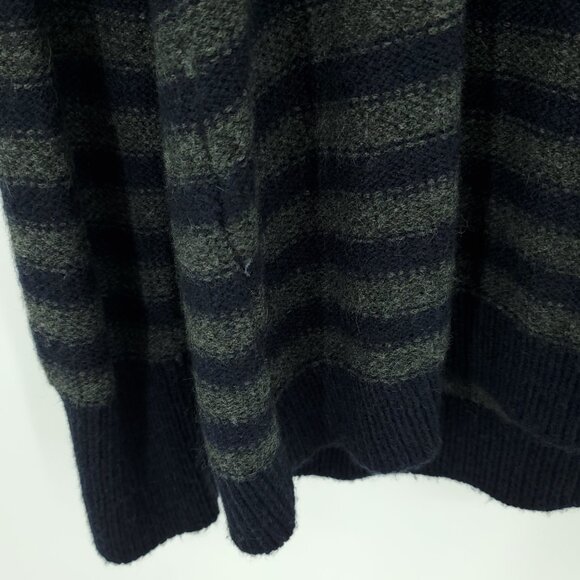 Vince Merino Wool/Camel Blend Slouchy Stripe Sweater M Black/Gray - Picture 9 of 16